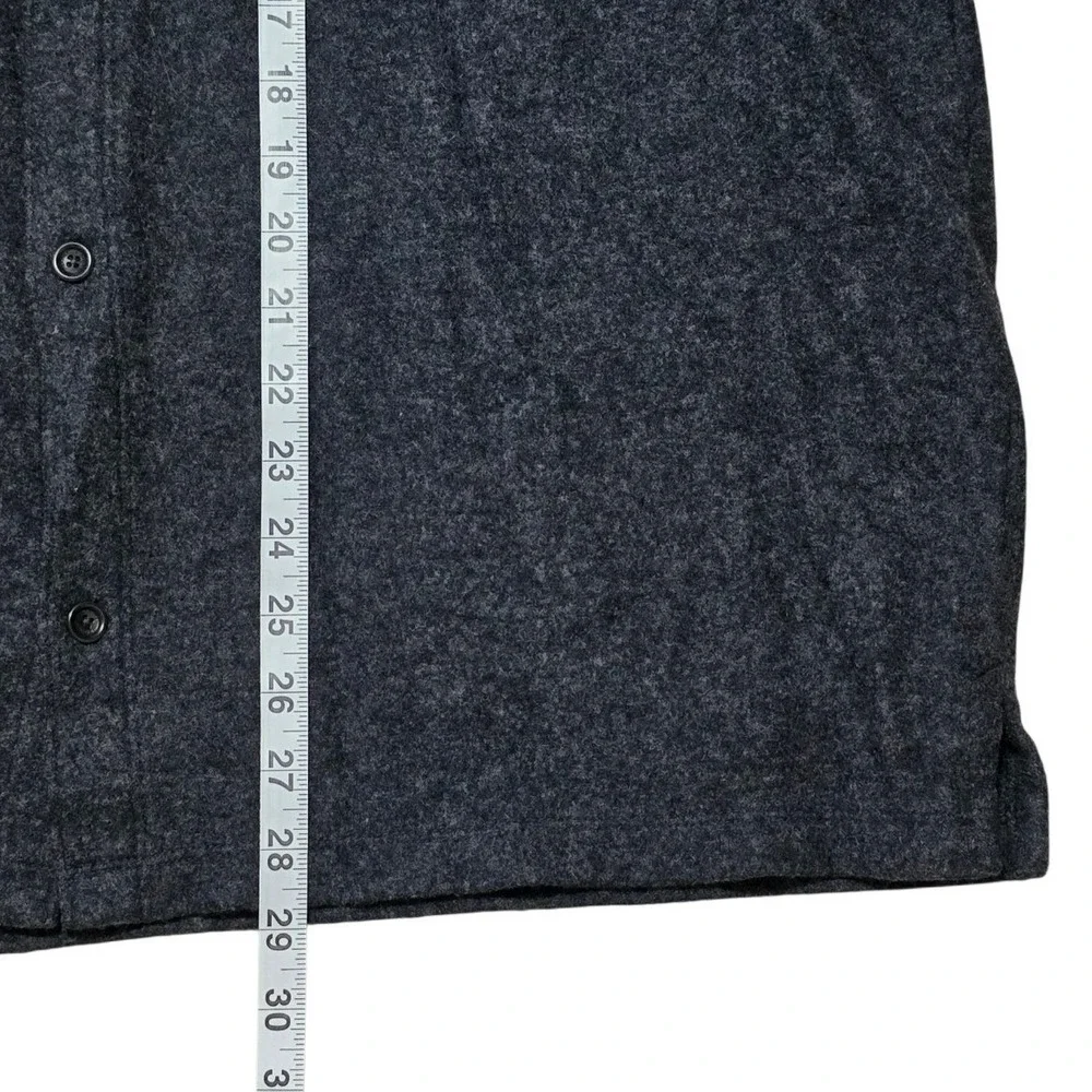Banana Republic Wool Blend Shirt Jacket Mens SZ L Gray Shacket Heritage Layering
